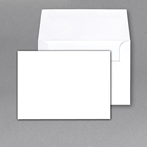 65Lb. Cover White Heavy Blank Note Cards and Envelopes Size (A6) 4.5 X 6 - 50 Per Pack. - This Is Not a Fold Over Card.
