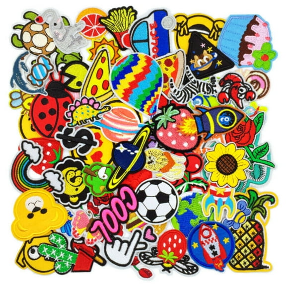 65PCS Lot Letter Random Animal Embroidered Patches Iron on Mixed Clothes Badge