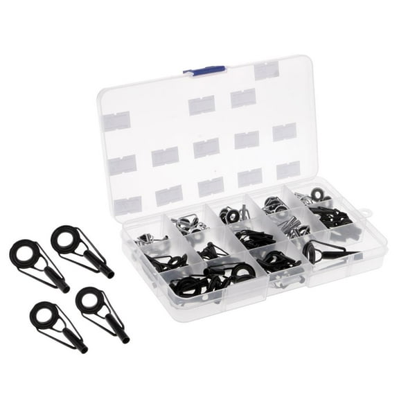 65Pcs 13 Size Fishing Rod Guides Tip Top Replacement Repair Tips Wear-resistant