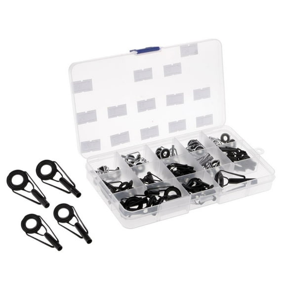 65Pcs 13 Size Fishing Rod Guides Tip Top Replacement Repair Tips Wear-resistant