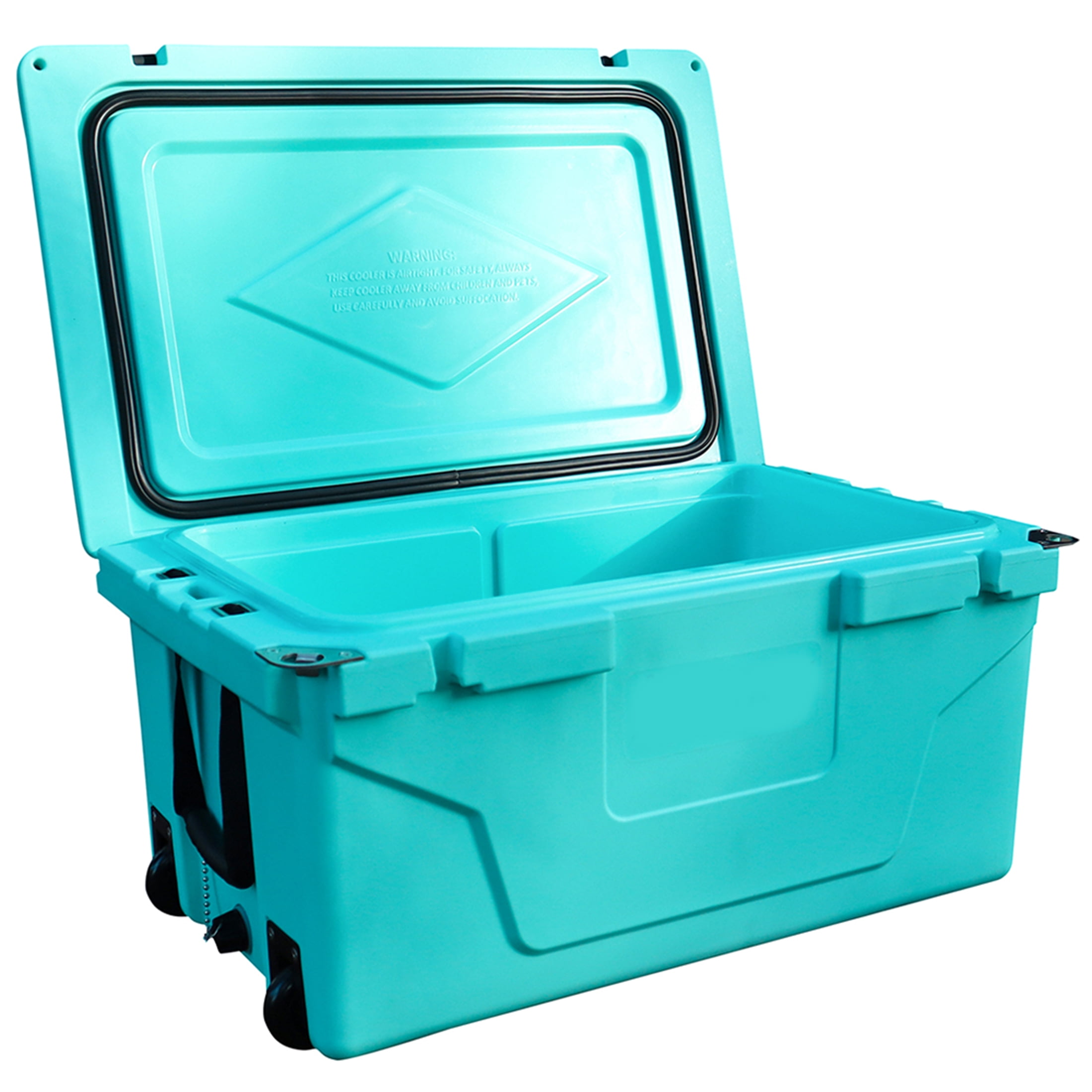 65QT Outdoor Camping Cooler,Portable Cooler with Wheels and Heavy Duty Handle,Ice Chests and Coolers for Camping,Fishing,Travel,Beach