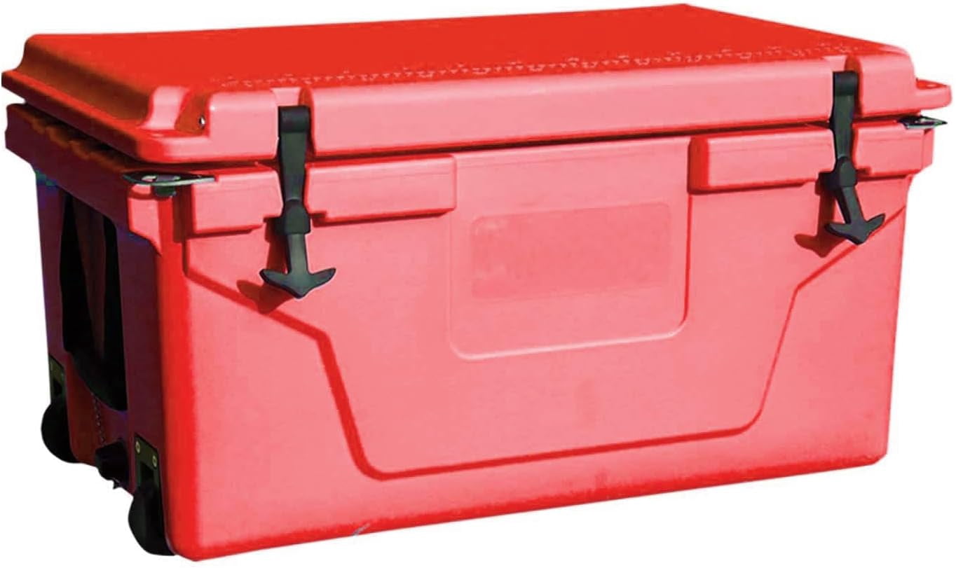 65QT Portable Cooler with Wheels, Outdoor Ice Chest Box for Fishing Party Beach Drink Beverage Camping Picnic Boat Barbecue