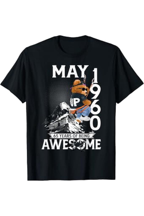 65Th Birthday Bear Legends May 1960 65 Years Old For Men T-Shirt