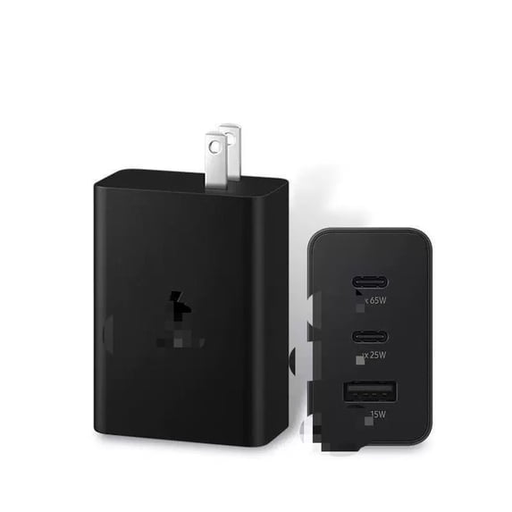 65W 3-Port Wall Charger, 2 USB-C PD + 1 USB-A Multi-Protocol Fast ...