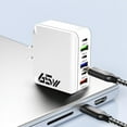 thumbnail image 1 of 65W 6-Port USB C Fast Charger with 3 USB-C & 3 USB-A Ports, Multi Port Charging Station for Multiple Devices, Compact Travel Charger with Smart Temperature Control & Wide Compatibility, 1 of 6