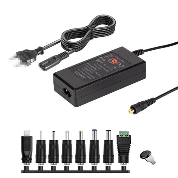 65W Universal Power Adapter with 8 Interchangeable Tips,6V 9V 12V 15V 16.5V 18.5V 20V Universal Adapters for LED Strip ,Routers, Speakers
