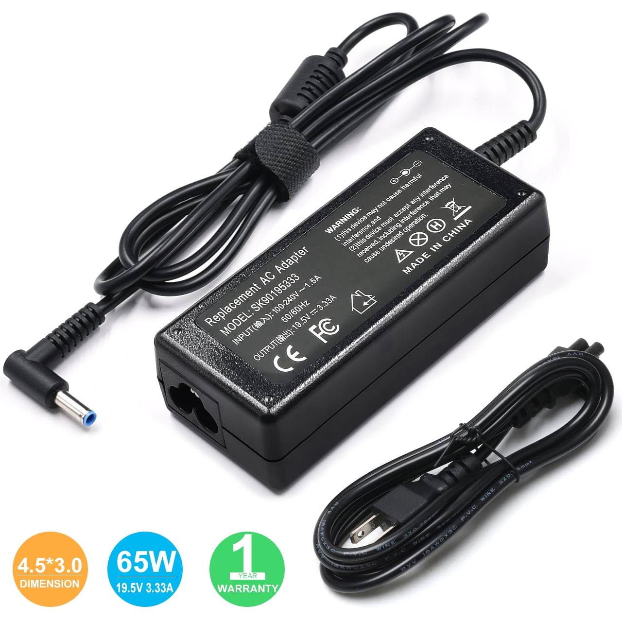 65W Ac Adapter Laptop Charger Compatible for HP EliteBook 840 G3 G4 G5 G6 745 755 X360 Laptop Notebook PC Power Supply Cord