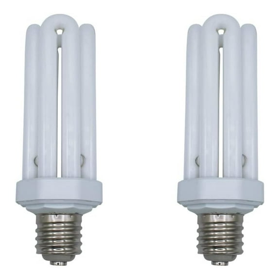 65W CFL Bulb E39 Mogul Base Fluorescent Bulb Incandescent 300W Equivalent CFL Quad Tube 4U 65W for Security Lighting Fixtures - 6500K Daylight - 2 Pack