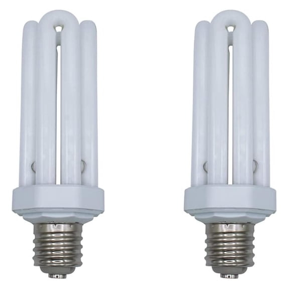 65W CFL Bulb E39 Mogul Base Fluorescent Bulb Incandescent 300W Equivalent CFL Quad Tube 4U 65W for Security Lighting Fixtures - 6500K Daylight - 2 Pack