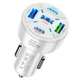 65W Car Charger Quint Port Fast Charging Hub High Power 1 To 5 USB