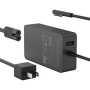 65W Charger Compatible with Microsoft Surface Pro 11, 10, 9, 8, 7+, 7, 6, 5, 4, 3, X, Power Adapter for Windows Laptop 7/6/5/4/3/2/1, Go Tablet, Book 3/2/1, Support 44W, 36W, LED, 10FT
