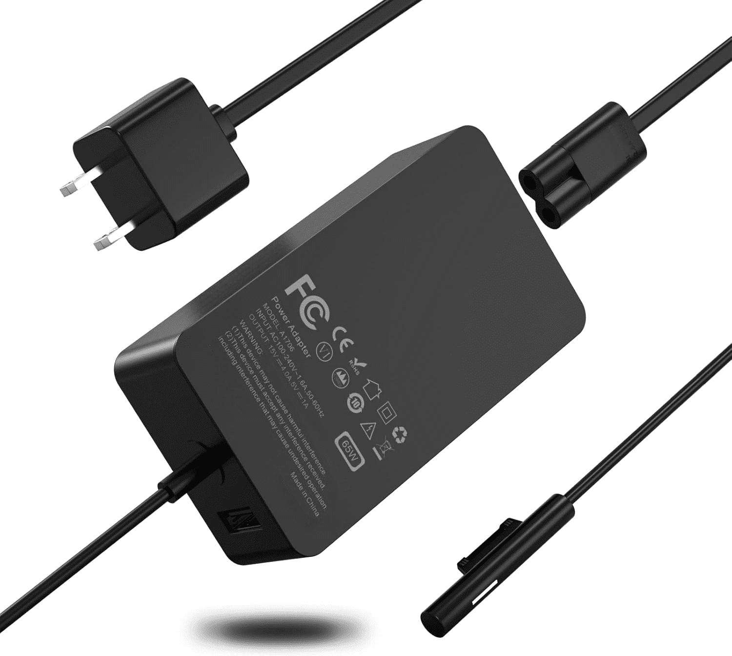 65W Charger Microsoft Surface Charger for Microsoft Surface Pro 3, 4, 5, 6, 9, 8, 7+, X, Windows Surface Laptop 5, 4, 3, 2, 1, Studio, Surface Go Tablets, Surface Book 3, 2, 1 with USB-C port