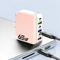 thumbnail image 1 of 65W Fast Charger, Usavan 6 Port USB C Wall Charger GaN Technology, Compact 65W PD Quick Charge Block for Laptop Travel, 1 of 6