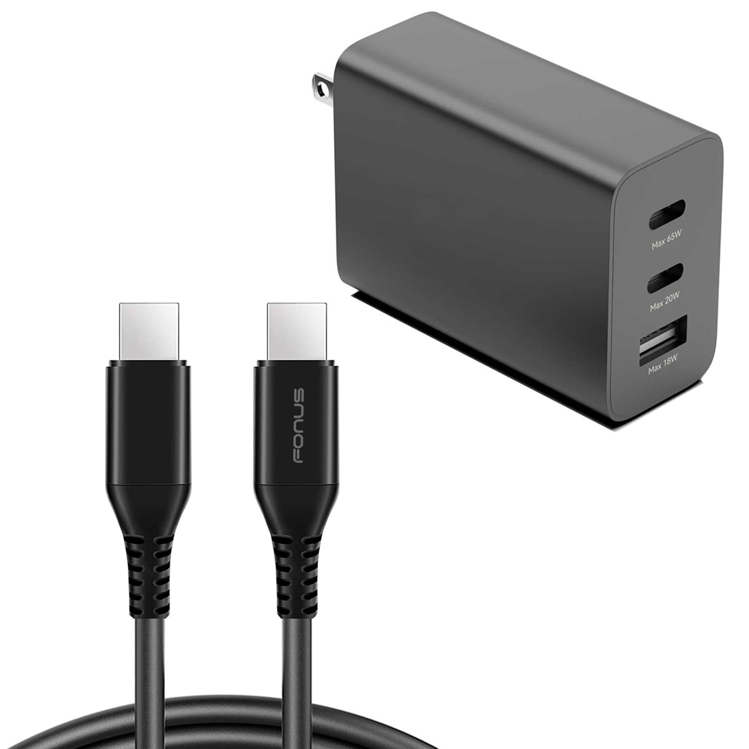 65W Fast Home Wall Charger Compatible With Samsung Galaxy A16/A26/A36/A56 5G - PD USB-C 6ft Long Cable Type-C Power Cord QC3.0 Adapter