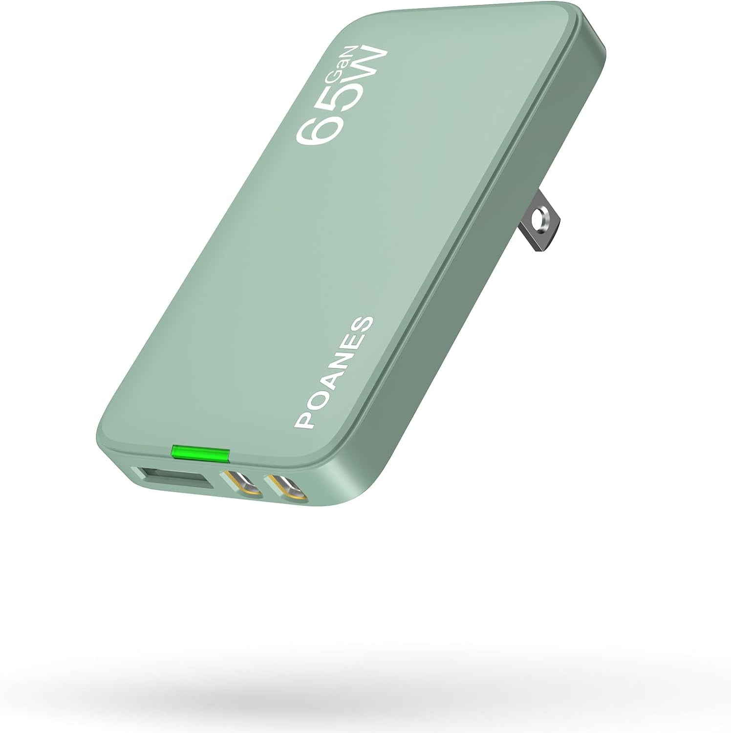 65W GaN USB C Charger, 3 Port Flat USB Wall Charger, Ultra-Slim GaN ...