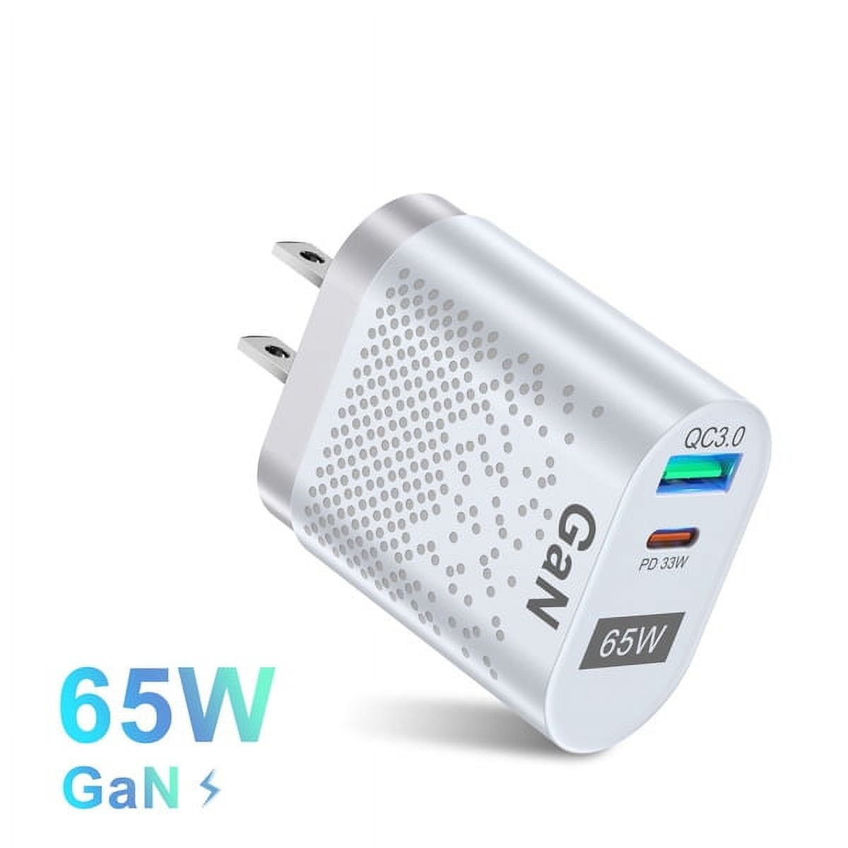 65W Gallium Nitride USB Charger PD Smart Fast Charging Cell Phone ...
