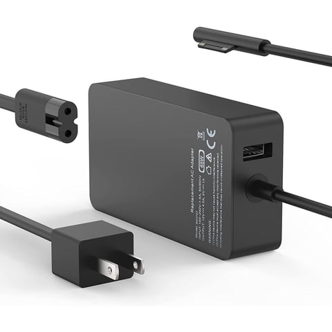 65W Laptop Charger for Surface Pro 9,8,7+,7,6,5,4,3,X, Windows Surface Laptop 5,4,3,2,1 Studio, Surface Go Tablet, Surface Book 3, 2, 1, Support 44W, 36W, LED, 7.8FT, Black