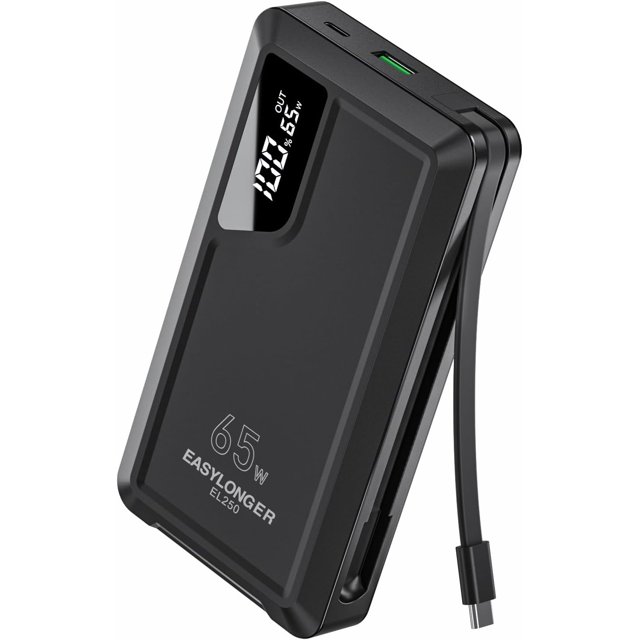 65W Laptop Power Bank EL250, 25000mAh Portable Laptop Charger with