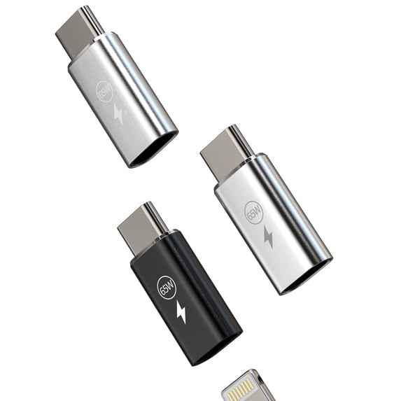 65W Lightning Female to USB C Male Charger Adapter (3Pack) for Apple ...