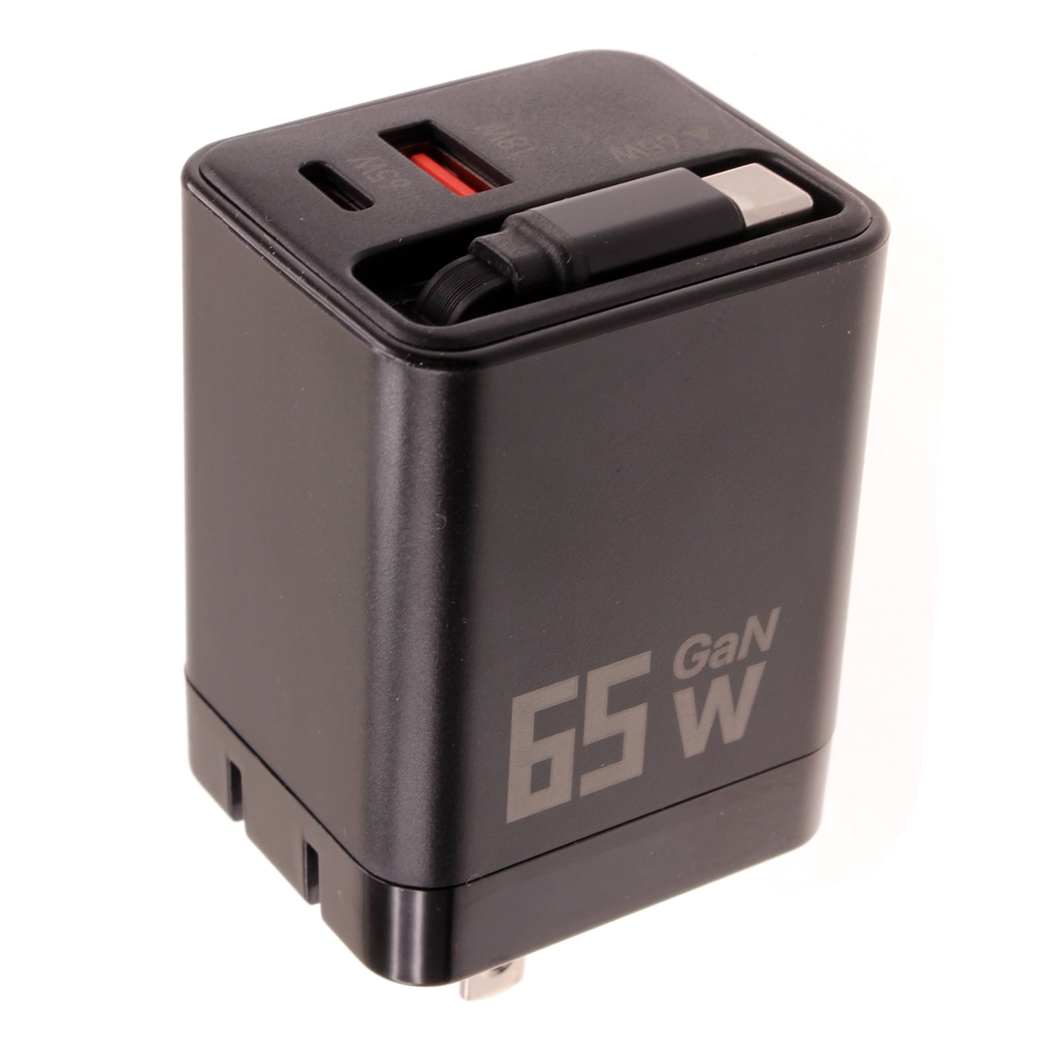 65W PD Home Charger Compatible With Motorola Moto G Power 5G (2020,2021,2022,2023,2024,2025,2026) - Fast Type-C 2ft Retractable Cable USB-C Built-in