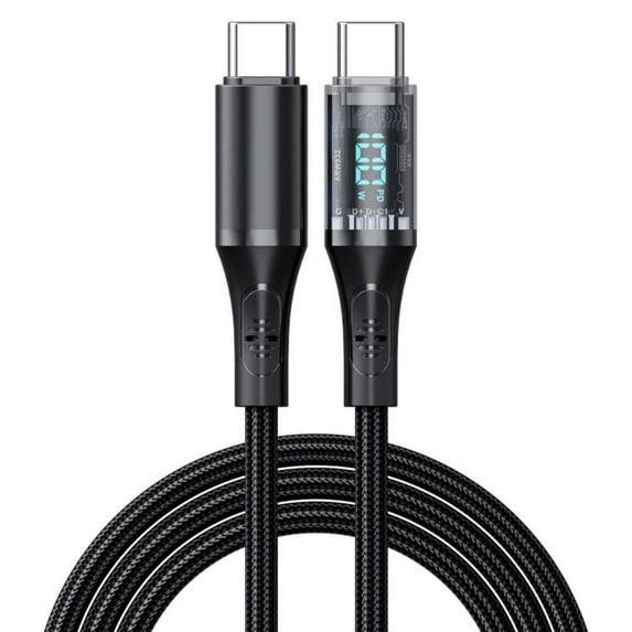 65W PD USB C Cable with Digital Display Super Fast Charging Type C Data Cordღ C7L1