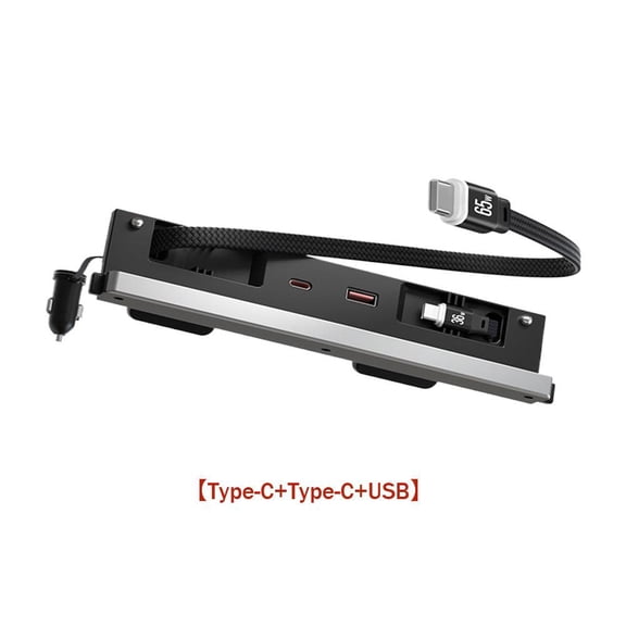 65W Quick Charger Expansion Dock for Tesla Model 3/Y/YL 2025-2026, Center Console USB Hub Adapter