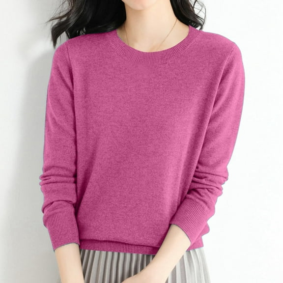 Womens Tops Women's Fashion Casual Long Sleeve Soft Comfort Knit Top