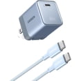 thumbnail image 1 of UGREEN 65W Nexode Air USB-C GaN Fast Charger with USB-C Cable, Compact Foldable Wall Charger, Blue, 1 of 8