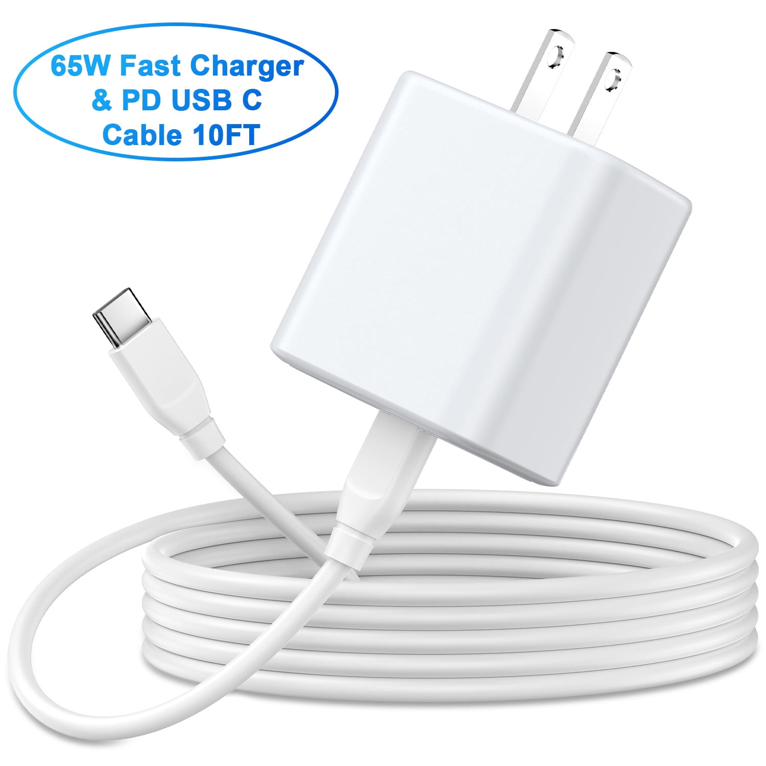 65W Super Fast Charger,ABCPOW Android Phone Charger Block USB C Charging Cable Cord 10ft Type C Charger Cable USB C Charging Block Type C Charger Compatible for Samsung Galaxy S26 S25+ S25 S24 Ultra
