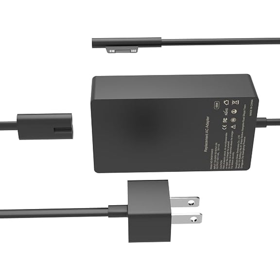 65W Surface Charger Compatible with Microsoft Surface Pro Laptop 11, 10, 9, 8, 7+, 7, 6, 5, 4, 3, X, Windows Surface Laptop 6, 5, 4, 3, 2, 1, Surface Go/Book 3, 2, 1, Microsoft Surface Power Supply