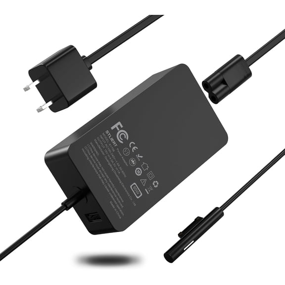 65W Surface Pro Charger Compatible with Microsoft 10,9,8,7+,7,6,5,4,3,X, Windows 6,5,4,3,2,1,Studio, Go 3,2,1, Book Support 44W 36W Laptop 10FT Power Cord
