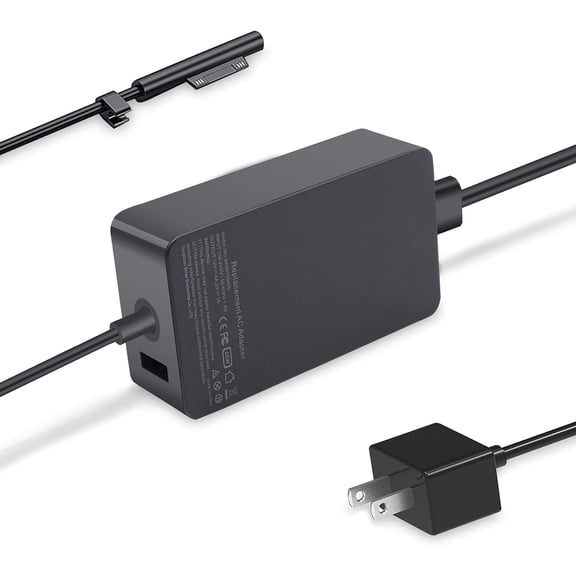 65W Surface Pro Laptop Charger Compatible with Microsoft 11 10 9 8 7 6 5 4 3 X Power Adapter,Surface 1 2 3,Compatible for Both Book Laptop,Works 65W&44W&36W