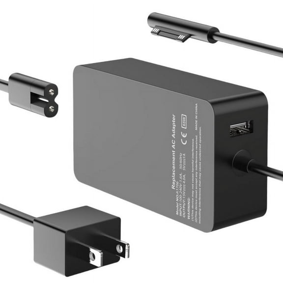 65W Surface Pro Laptop Charger for Microsoft Surface Pro 10, 9, 8, 7+, 7, 6, 5, 4, 3, X, Windows Surface Laptop 6, 5, 4, 3, 2, 1, Surface Go Tablet, Surface Book 3, 2, 1, Support 44W, 36W, LED, 10FT