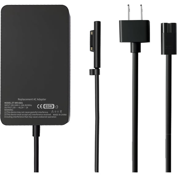 65W Surface Pro Laptop Charger Replacement for Microsoft Surface Pro 10, 9, 8,Surface Go Tablet, Surface Book 3,2,1,Windows Surface Laptop 6,5,4,Power Supply Adapter