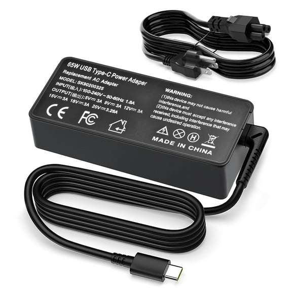 65W USB C AC Power Adapter for Lenovo ThinkPad T480 T480s T490 T490s T580 T590 L380 Type C Laptop Charger ThinkPad X1 P52s