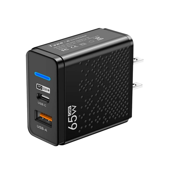 65W USB C Fast Wall Charger Block Compact Cube LED Indicator Universal Phone Charging Adapter Power
