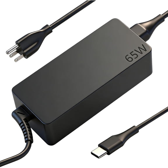 65W USB C Laptop Charger for Lenovo ThinkPad, Yoga, Chromebook, Replacement AC Adapter with Power Delivery Fast Charging, Compatible with ADLX65YDC2A, USB-C Power Supply Cord for Laptop