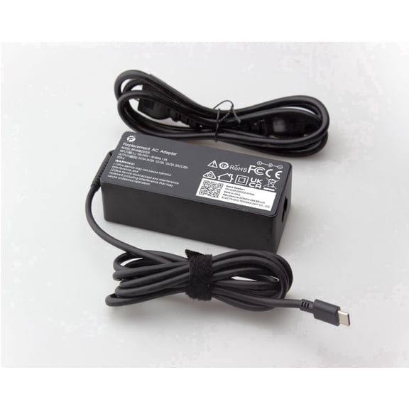 Famous Tech Shop 65W USB-C Laptop Charger for Type-C Laptops and Chromebooks, Power Cord Included