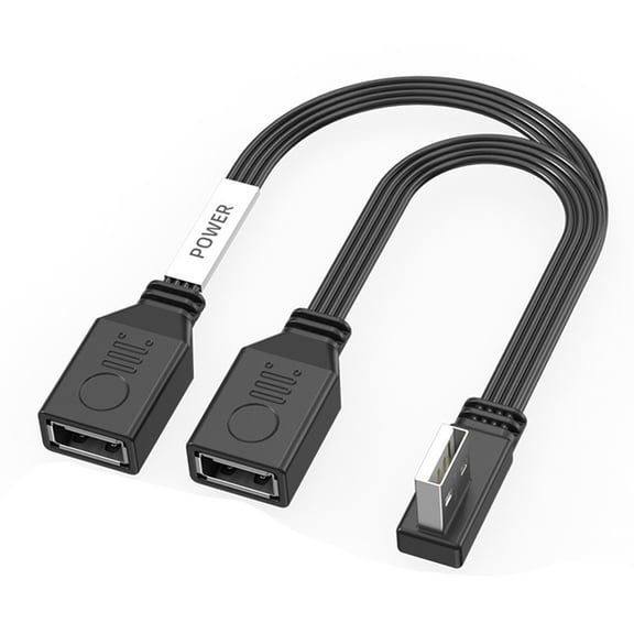 65W USB2.0 Double Female USB Splitter Cable 1 Male to 2 Female Power Cord Extension Suitable for Computer Car