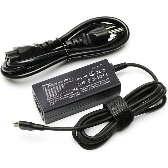 65W Universal USB Type-C Power Supply Adapter Cord for HP Lenovo Dell Acer Asus Samsung Chromebook ADLX45YDC2A ADLX45UCCU2A ADLX45UDCG2A ADLX65YLC3A GX20P92530 PA1450-33HQ 860066-001 918337-001