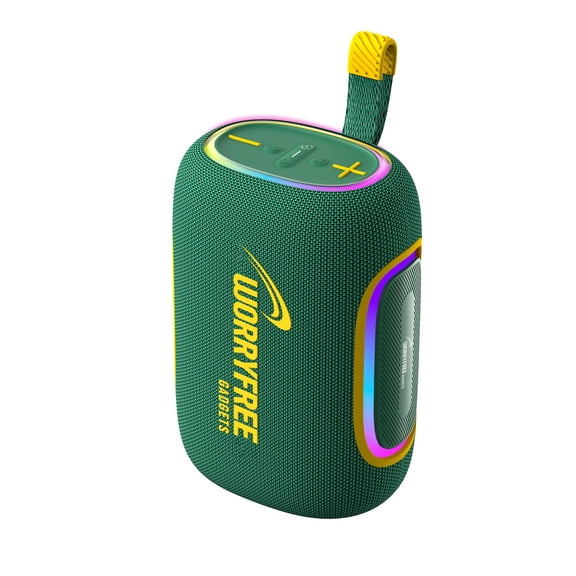 WorryFree Gadgets Portable Bluetooth Party Speaker with RGB Lights, Wireless, 65W, Green