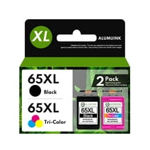 65XL 2 Pack Black Tri-Color Ink Cartridge Replacement for HP Envy 5055 5052 5010 5012 DeskJet 3755 2652 Printer