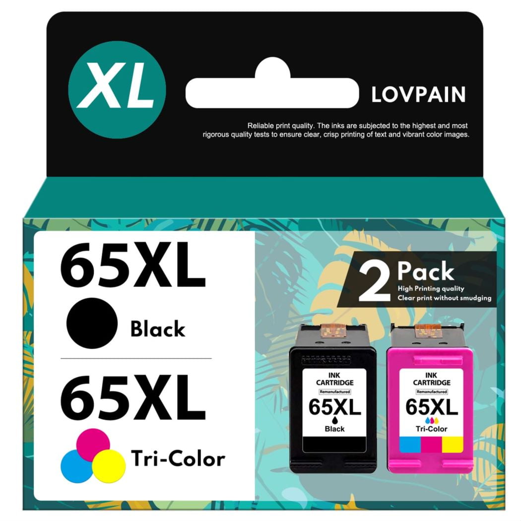 65XL 2 Pack Ink Cartridge Black and TriColor Replacement for HP Envy