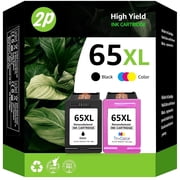 65XL Ink Cartridges Compatible for HP 65 Ink Cartridges DeskJet 2622 2624 2652 2655 Envy 5052 5058（2 Pack）