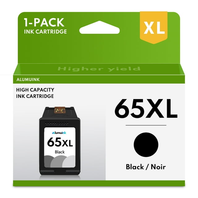 65XL Ink Cartridge 1 Pack Black Replacement for HP DeskJet 3772 3755