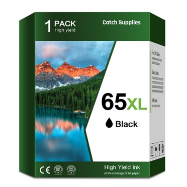 Kingsale 2-Pack Remanufactured Black Ink Cartridge - Compatible With HP 65XL For DeskJet 2630, 3755, 3772, More