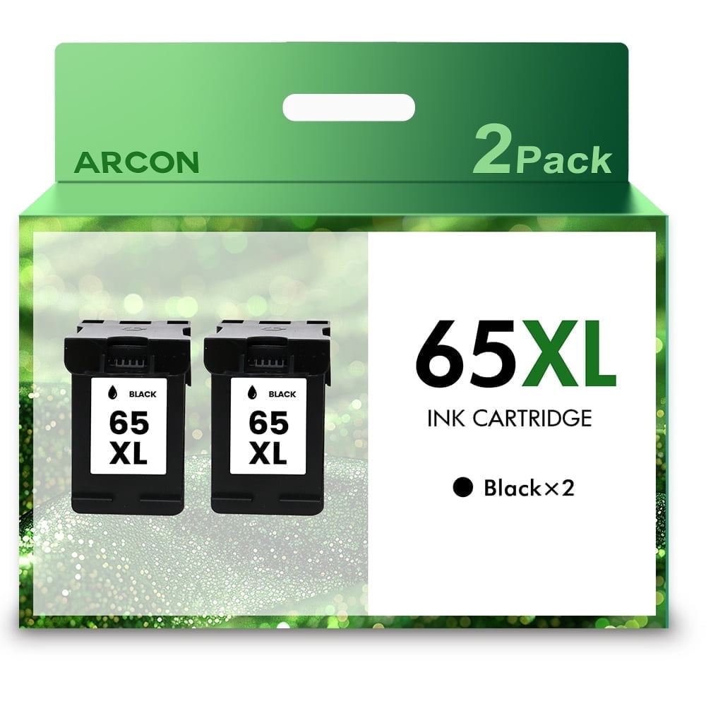 65XL 65 Ink Cartridges Compatible for 65 Ink Cartridge Ink 65 XL for Deskjet 3755 3752 3772 2622 ENVY 5052 5055 Printer Ink 65 (2 Black)