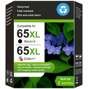 65 Ink Cartridge Compatible for HP Printer Ink 65 for HP 65XL Ink Cartridges Combo Black and Color (3 Pack)