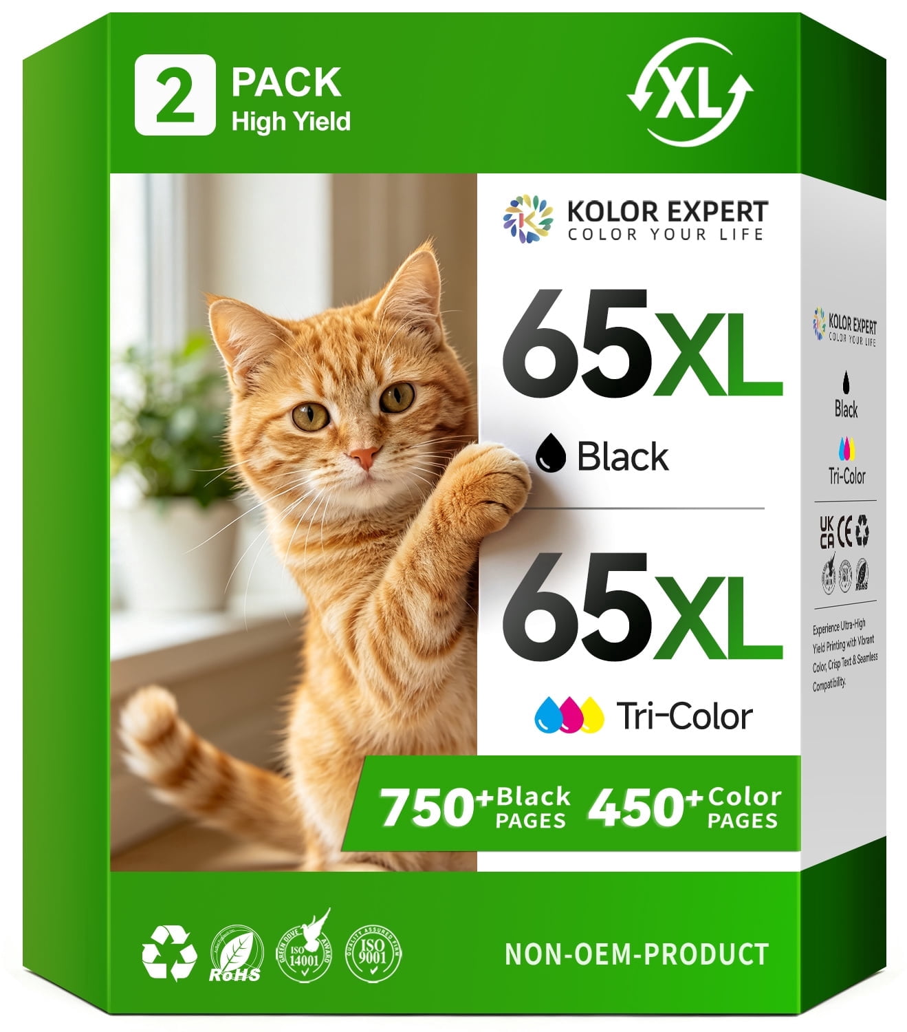 その他 HKP Kolor Expert 65XL Ink Cartridges for HP Deskjet, Envy, and AMP