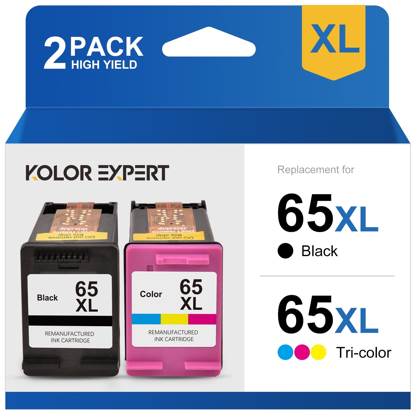 65XL Ink Cartridge for HP 65 ink cartridge for HP DeskJet 3772 3752 3755 Envy 5055 5010 5000 Printer Black Tri Color